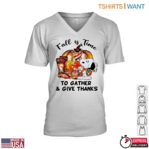 Snoopy Autumn T-Shirt - 'Fall is Time to Gather & Give Thanks' Harvest & Cornucopia Design Tee 10 Snoopy Autumn T Shirt Gather Give Thanks Cornucopia 4 1.jpg