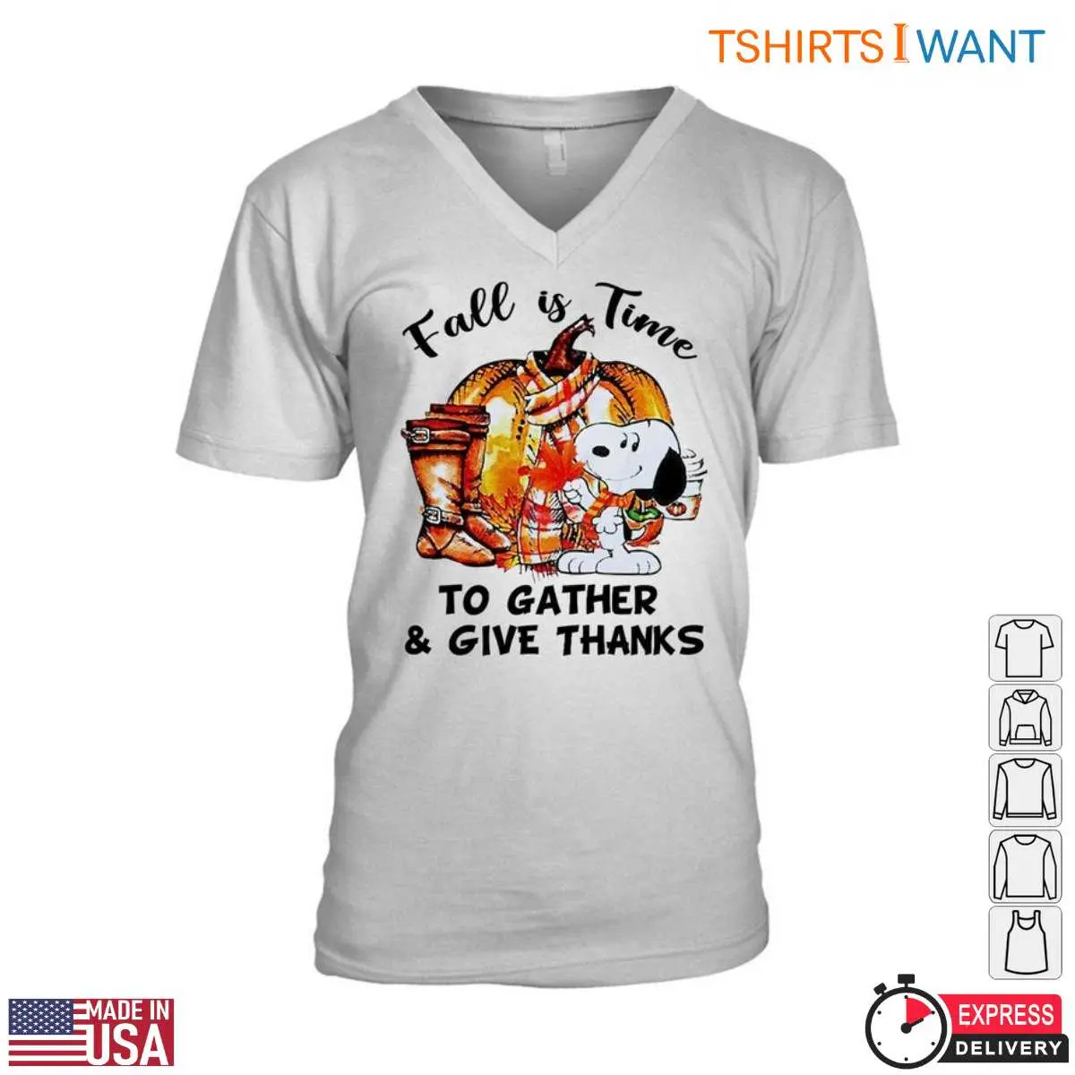 Snoopy Autumn T-Shirt - 'Fall is Time to Gather & Give Thanks' Harvest & Cornucopia Design Tee 4 Snoopy Autumn T Shirt Gather Give Thanks Cornucopia 4 1.jpg