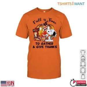 Snoopy Autumn T-Shirt - 'Fall is Time to Gather & Give Thanks' Harvest & Cornucopia Design Tee 12 Snoopy Autumn T Shirt Gather Give Thanks Cornucopia 6 1.jpg