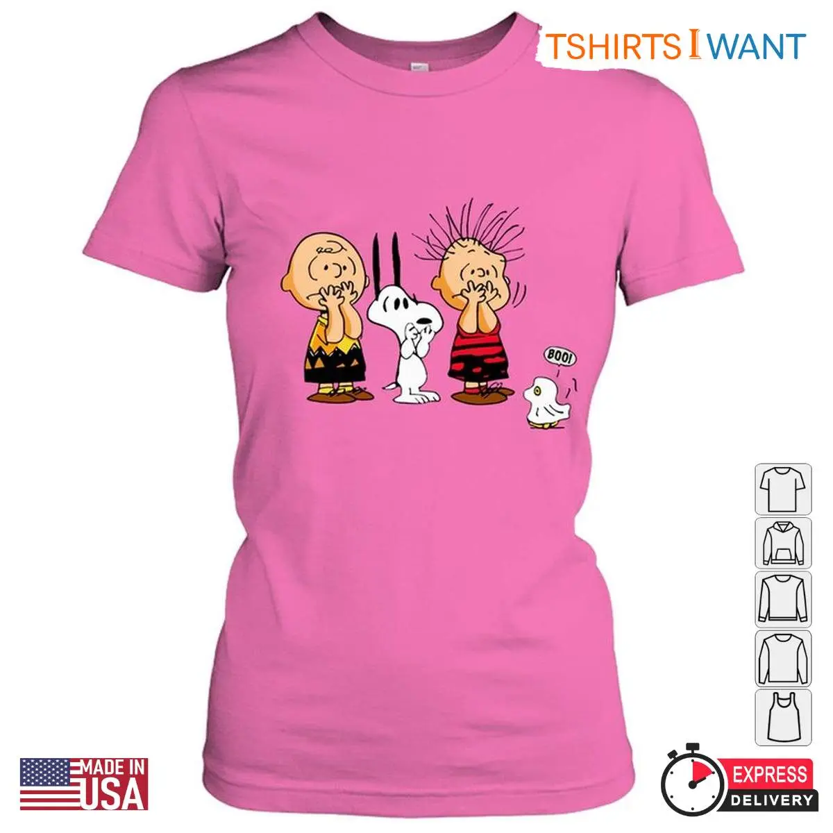 Snoopy 'Boo!' Women's T Shirt – Cute Halloween Graphic Tee for Peanuts Fans Pink