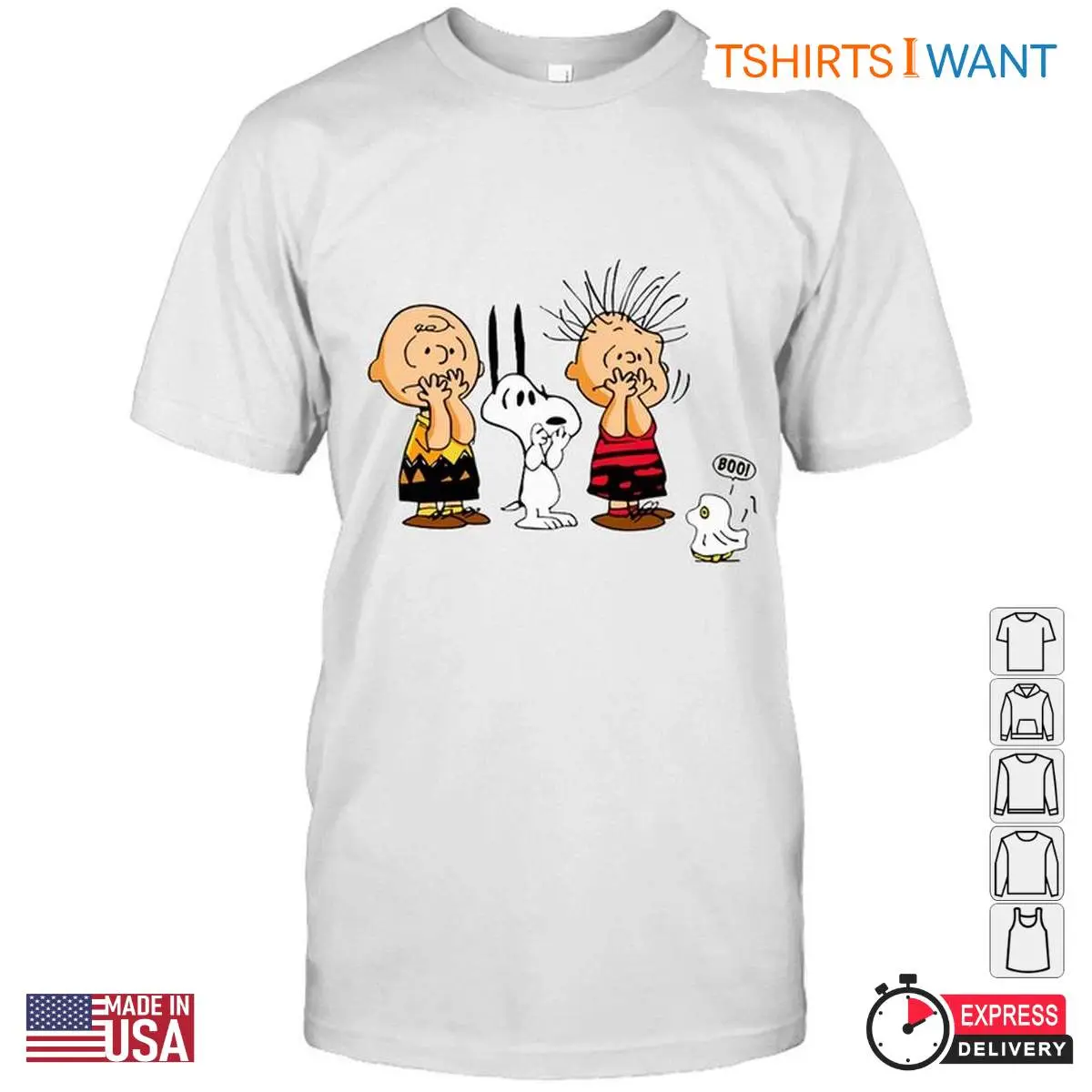 Snoopy 'Boo!' Women's T Shirt – Cute Halloween Graphic Tee for Peanuts Fans White