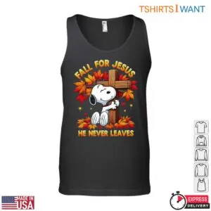 Snoopy Christian T-Shirt - Fall for Jesus, He Never Leaves Graphic Tee 8 Snoopy Christian T Shirt Fall for Jesus Tee 2 1.jpg
