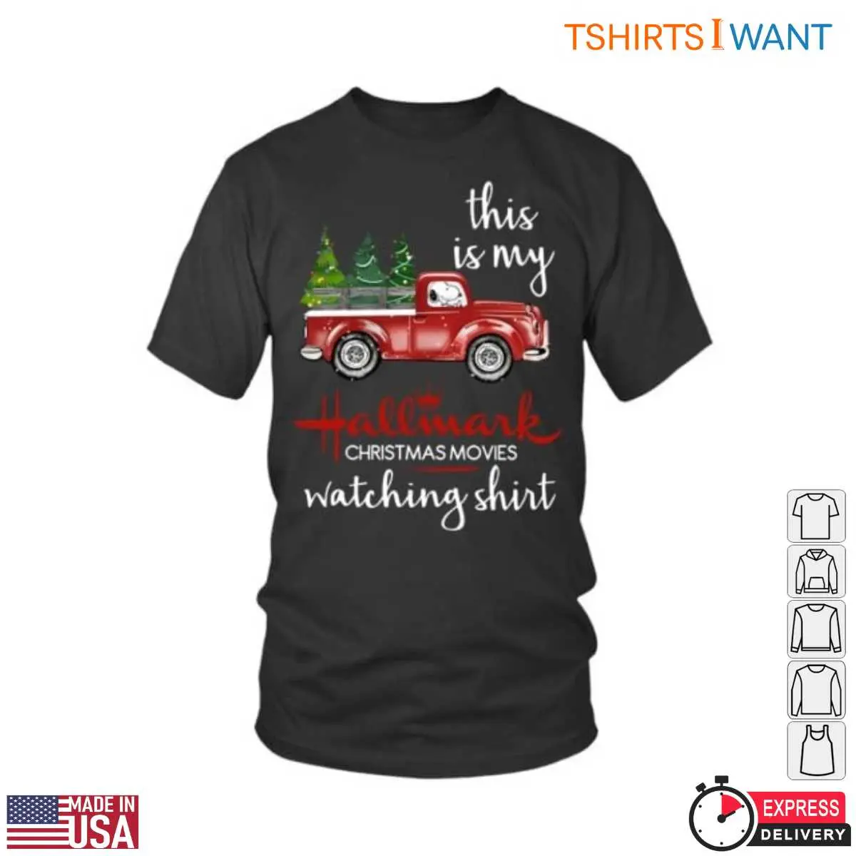 Snoopy Driving A Truck Christmas Tree T Shirt 1 1.jpg