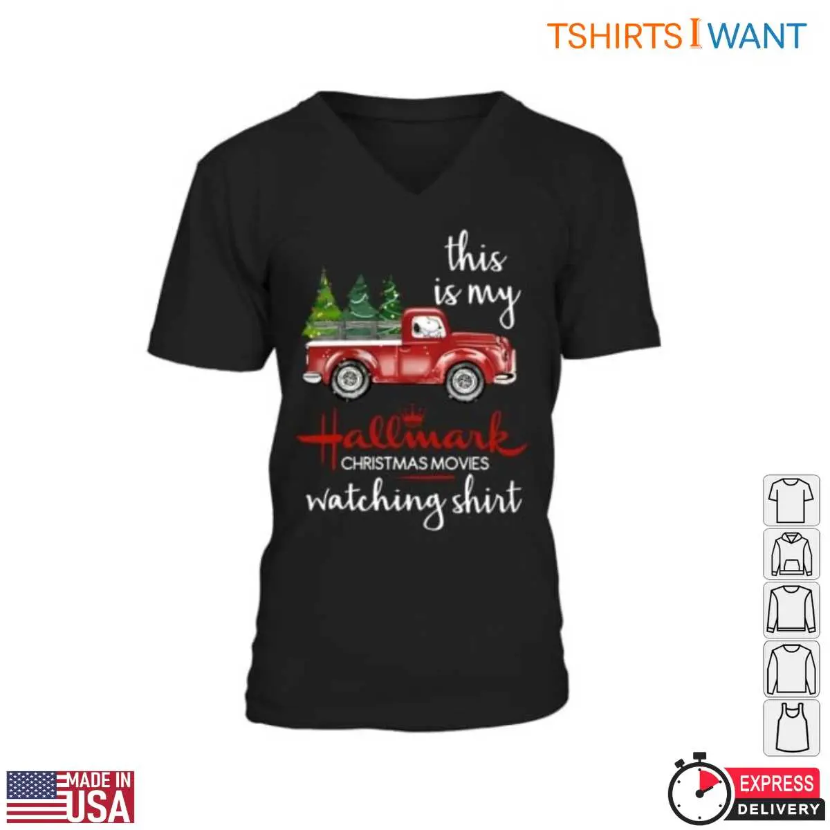 Snoopy Driving A Truck Christmas Tree T Shirt 2 1.jpg