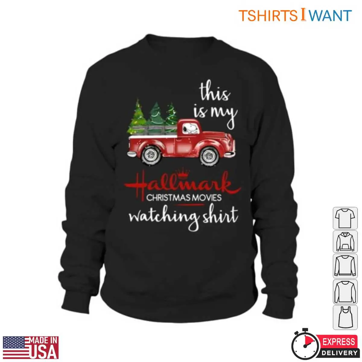 Snoopy Driving A Truck Christmas Tree T Shirt 3 1.jpg