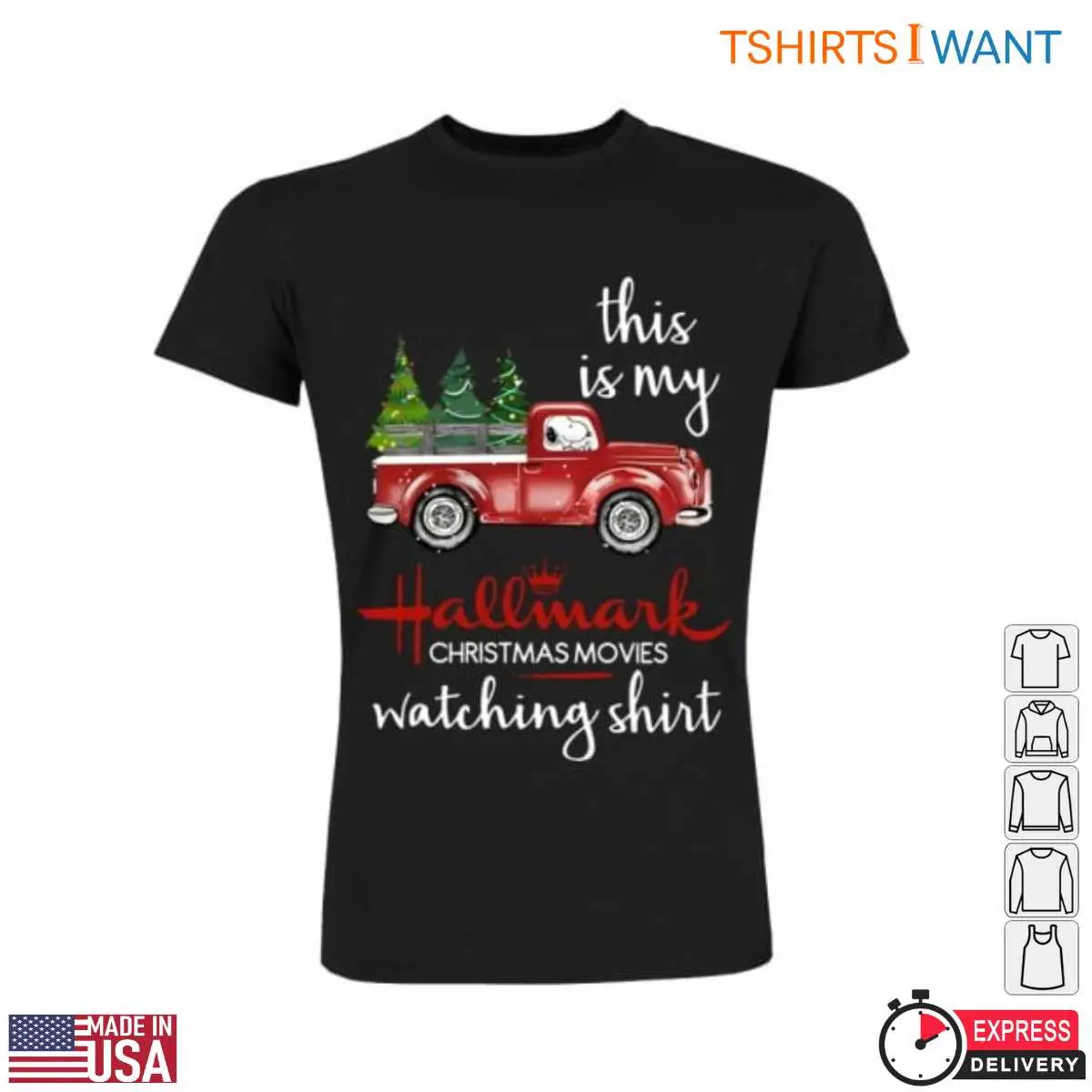 Snoopy Driving A Truck Christmas Tree T Shirt 5 1.jpg