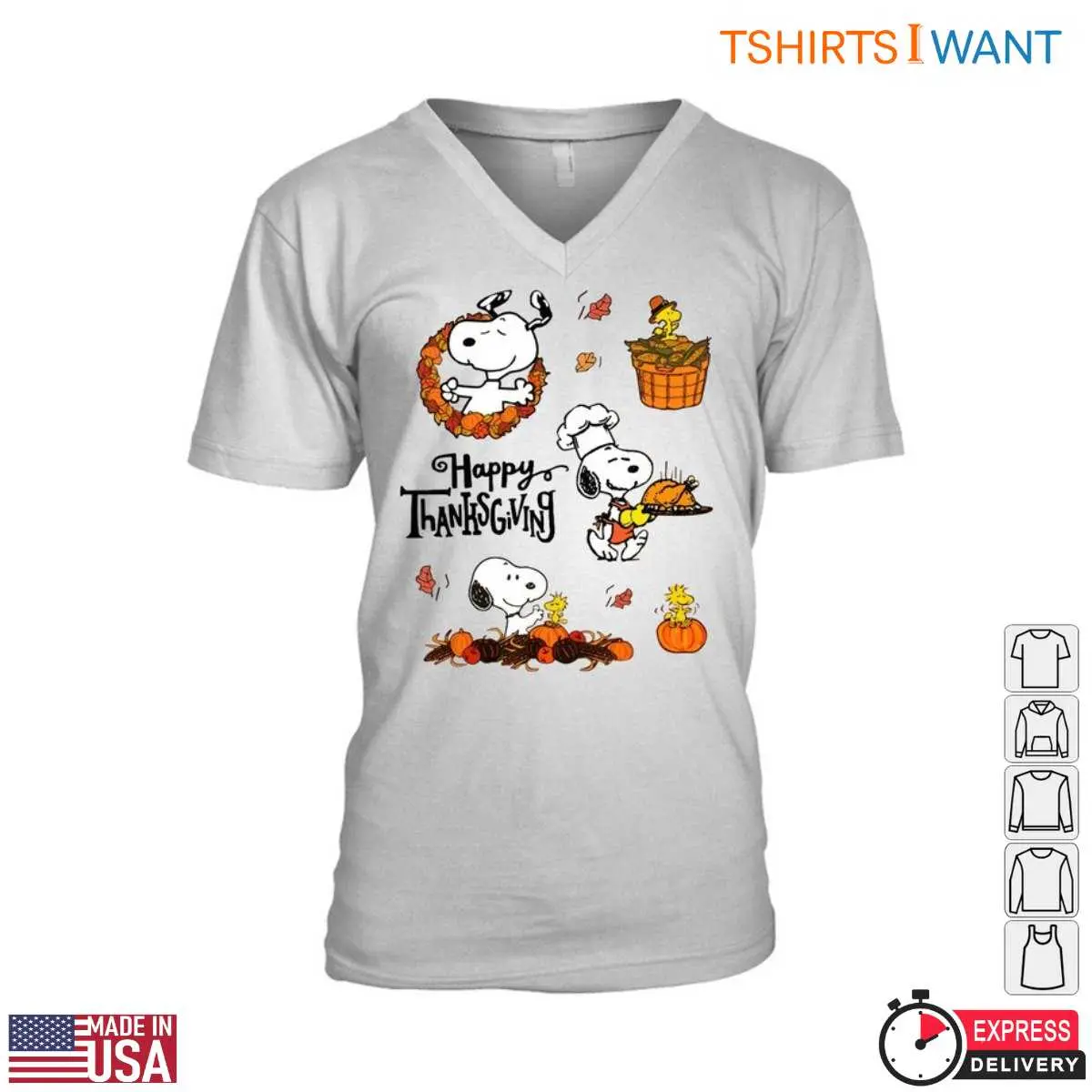 Snoopy Happy Thanksgiving T Shirt Fall Harvest Festive Tee 4 1.jpg