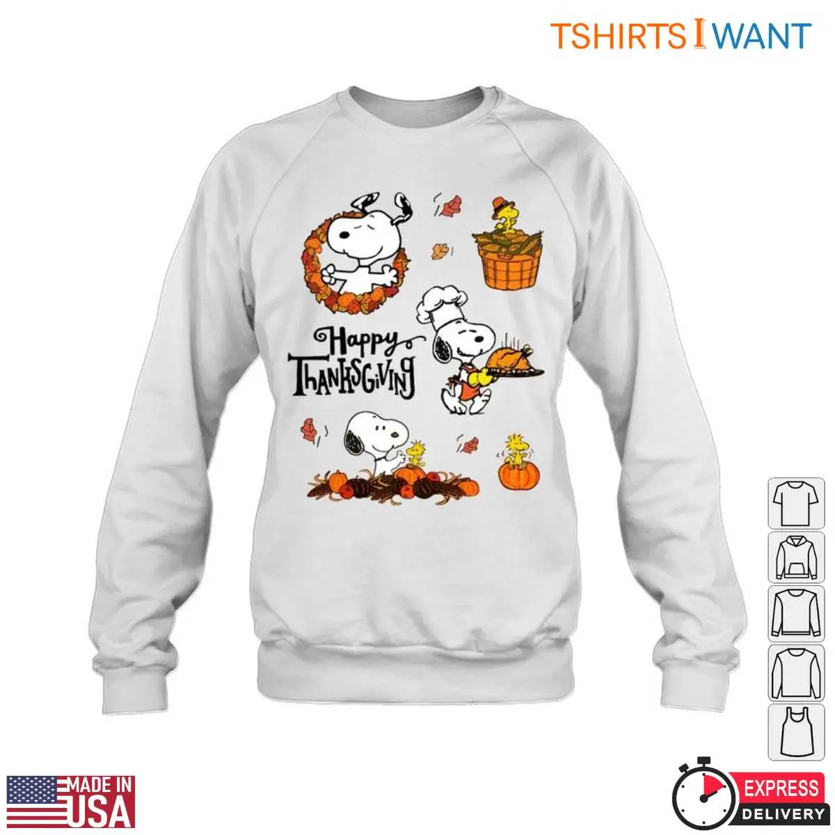 Snoopy Happy Thanksgiving T Shirt Fall Harvest Festive Tee 5 1.jpg