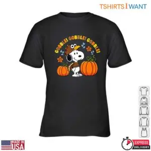 Snoopy Thanksgiving Images T-Shirt - Gobble Gobble Fun Graphic Tee with Pumpkins 9 Snoopy Thanksgiving Images T Shirt Gobble Gobble Fun 3 1.jpg