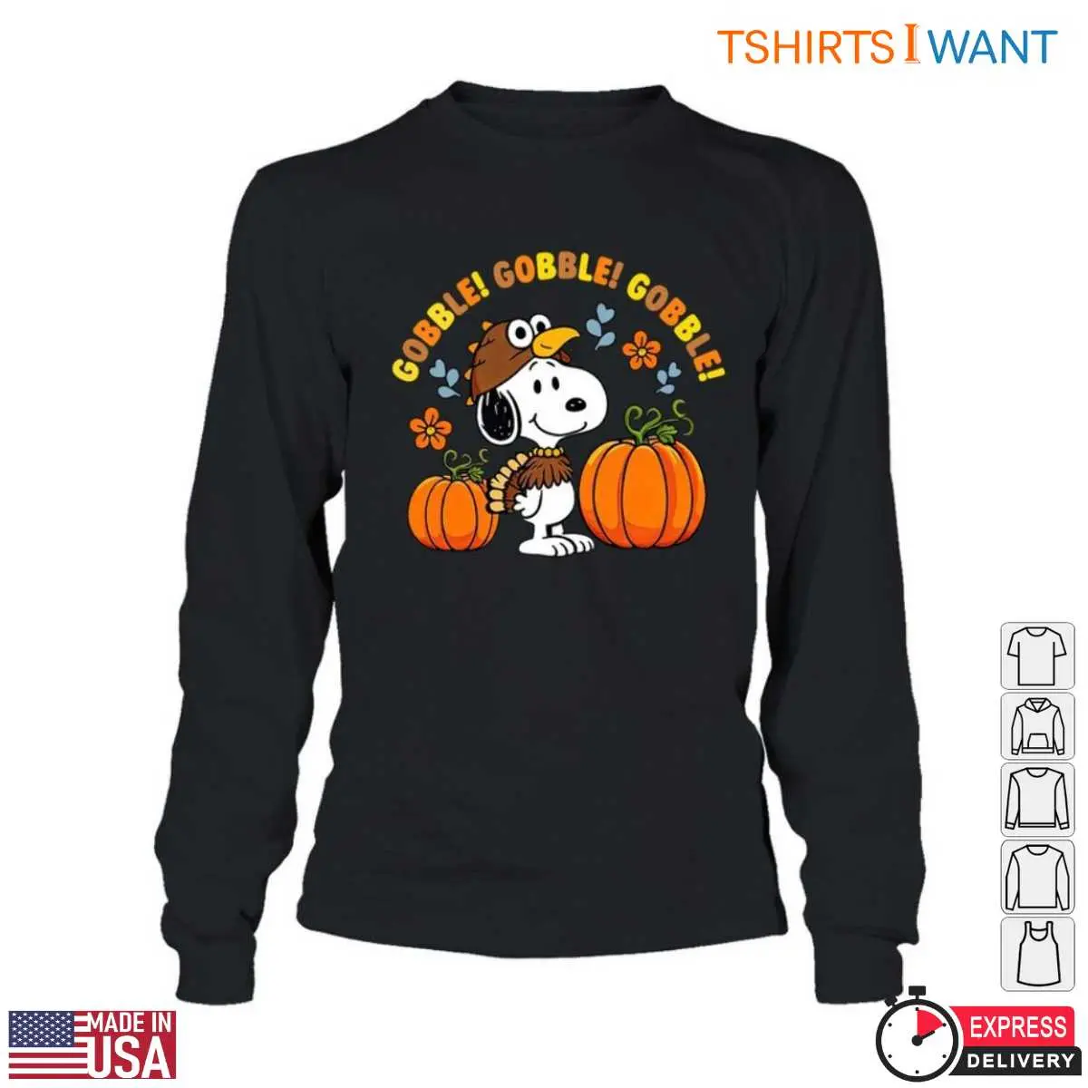Snoopy Thanksgiving Images T Shirt Gobble Gobble Fun 4 1.jpg