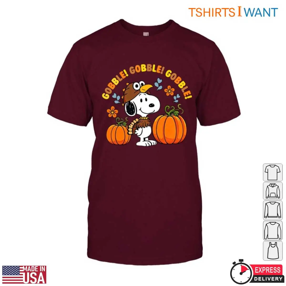 Snoopy Thanksgiving Images T Shirt Gobble Gobble Fun 6 1.jpg