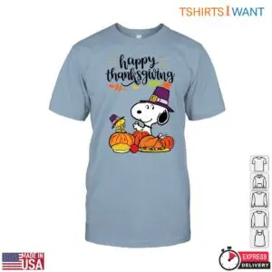 Snoopy and Woodstock Thanksgiving T-Shirt - Happy Thanksgiving Pumpkins and Fall Leaves Design 11 Snoopy Woodstock Thanksgiving T Shirt Fall Leaves Pumpkins 6 1.jpg