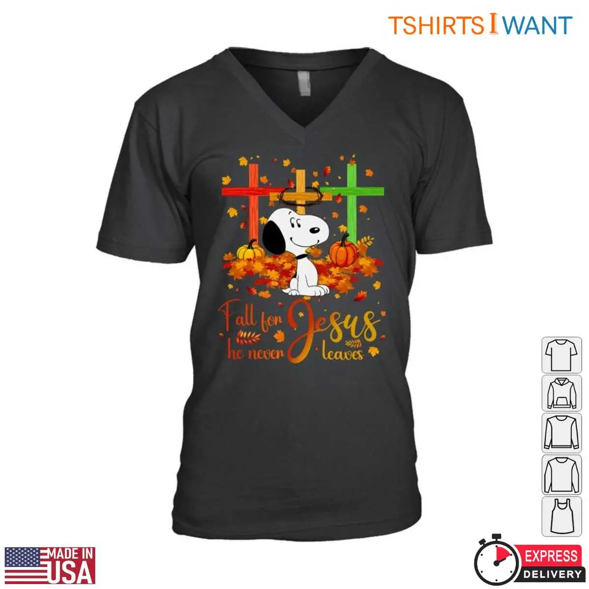 Snoopy in the Fall T Shirt Christian Crosses Autumn Design 2 1.jpg