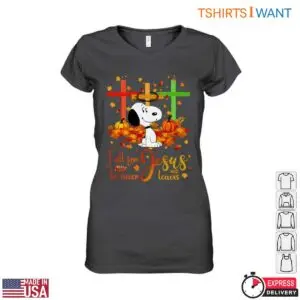 Snoopy in the Fall T-Shirt - 'Fall for Jesus, He Never Leaves' with Crosses Christian Autumn Design 10 Snoopy in the Fall T Shirt Christian Crosses Autumn Design 4 1.jpg
