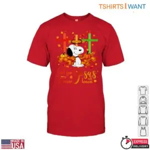 Snoopy in the Fall T-Shirt - 'Fall for Jesus, He Never Leaves' with Crosses Christian Autumn Design 12 Snoopy in the Fall T Shirt Christian Crosses Autumn Design 6 1.jpg