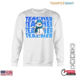 Snowman Teacher Winter T-Shirt - Bold TEACHER Design 9 Snowman Teacher Winter T Shirt Bold TEACHER Design 4 1.jpg