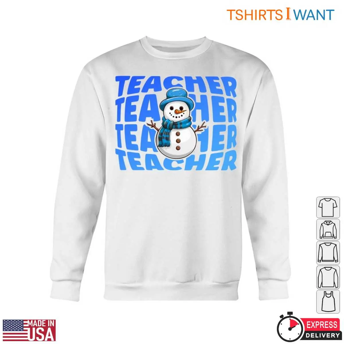 Snowman Teacher Winter T Shirt Bold TEACHER Design 4 1.jpg