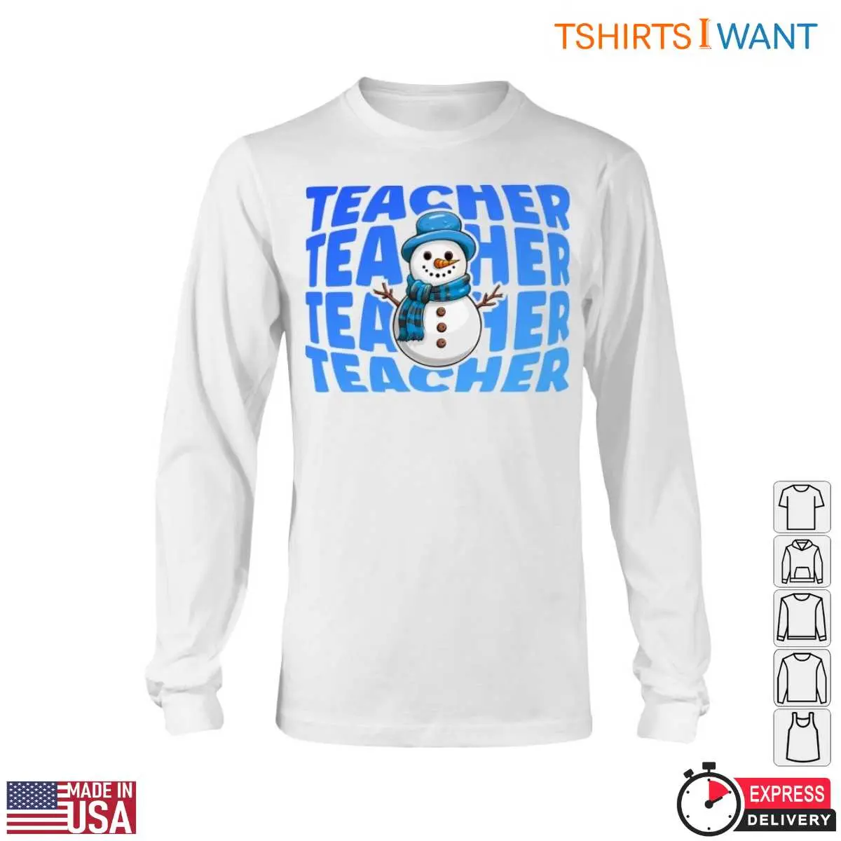 Snowman Teacher Winter T Shirt Bold TEACHER Design 5 1.jpg
