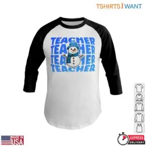 Snowman Teacher Winter T-Shirt - Bold TEACHER Design 11 Snowman Teacher Winter T Shirt Bold TEACHER Design 6 1.jpg