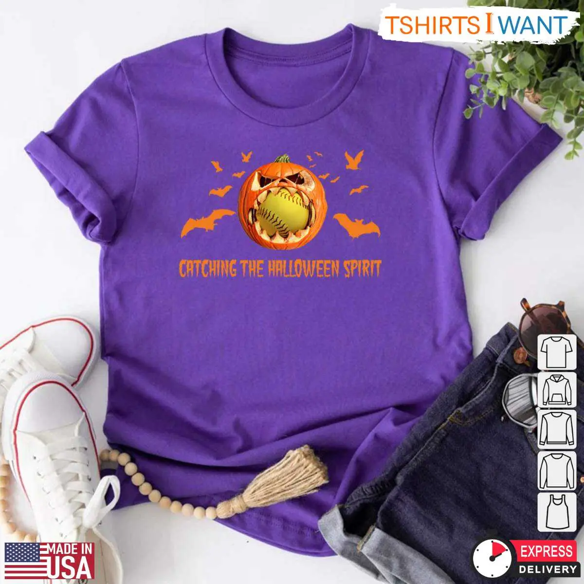 Softball Halloween Spirit Pumpkin T Shirt 2 1.jpg