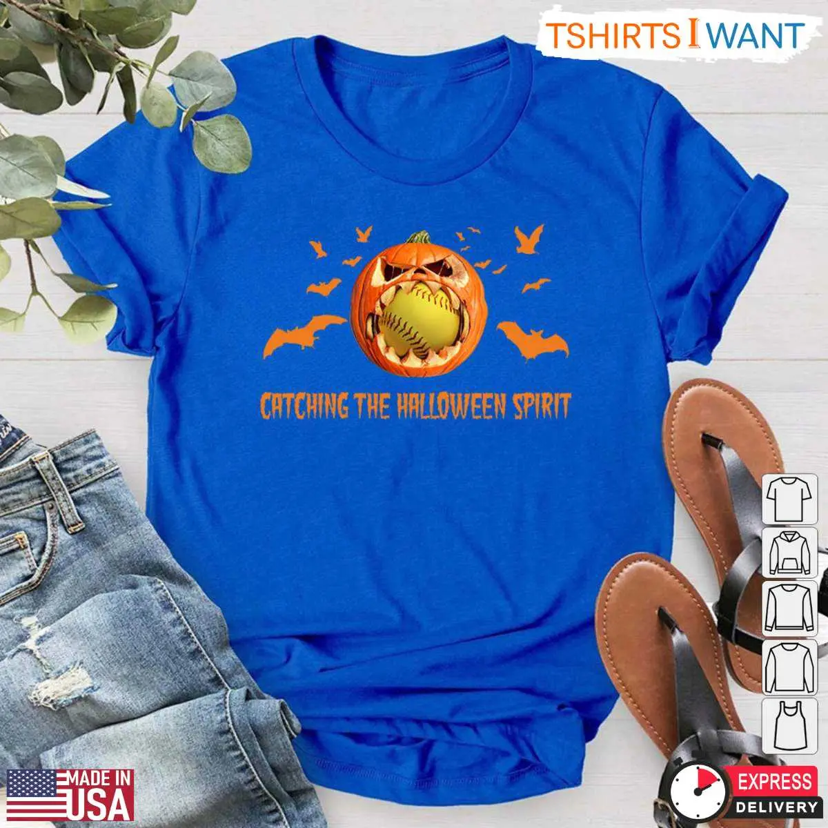 Softball Halloween Spirit Pumpkin T Shirt 3 1.jpg