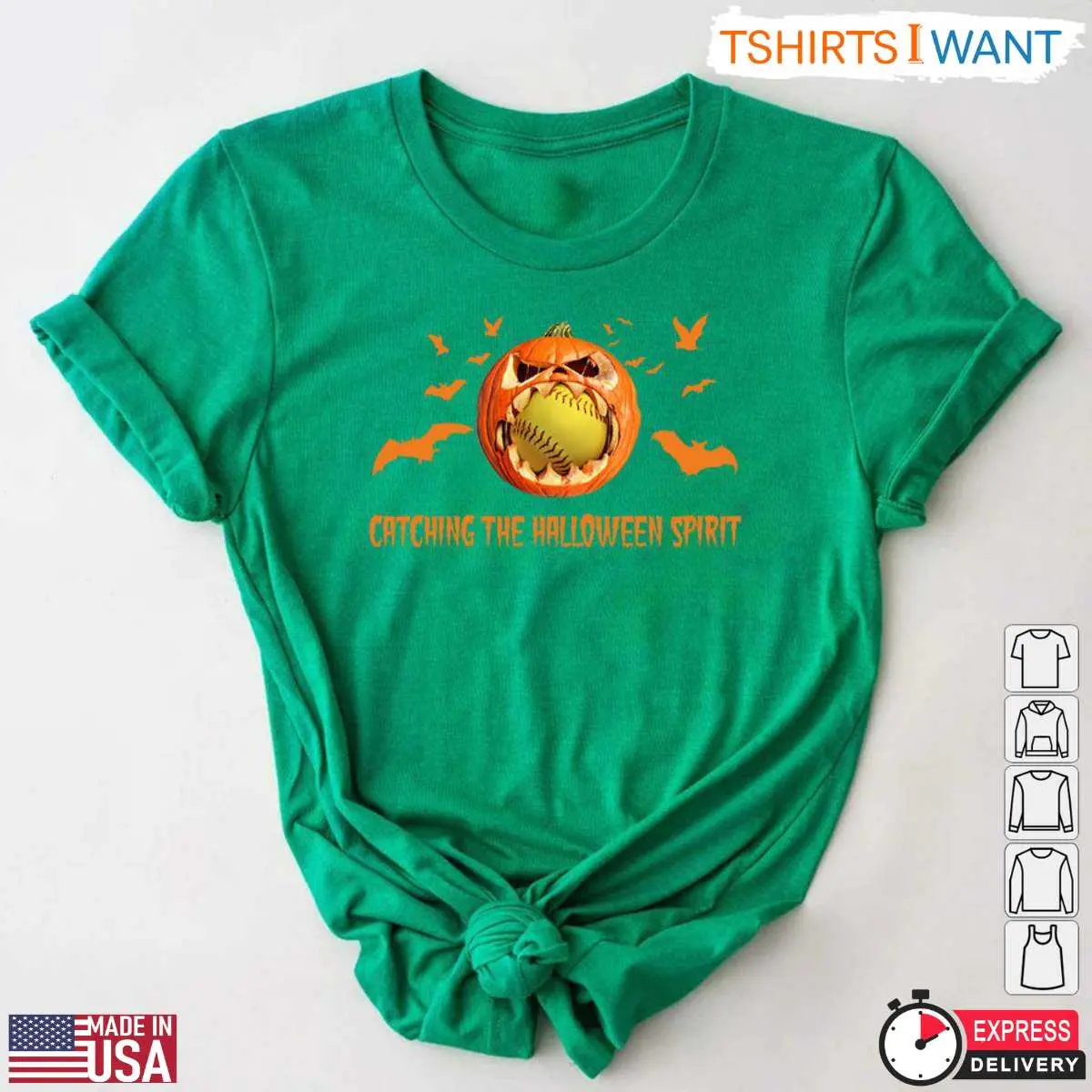 Softball Halloween Spirit Pumpkin T Shirt 4 1.jpg
