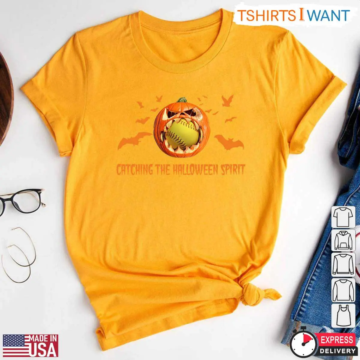 Softball Halloween Spirit Pumpkin T Shirt 6 1.jpg