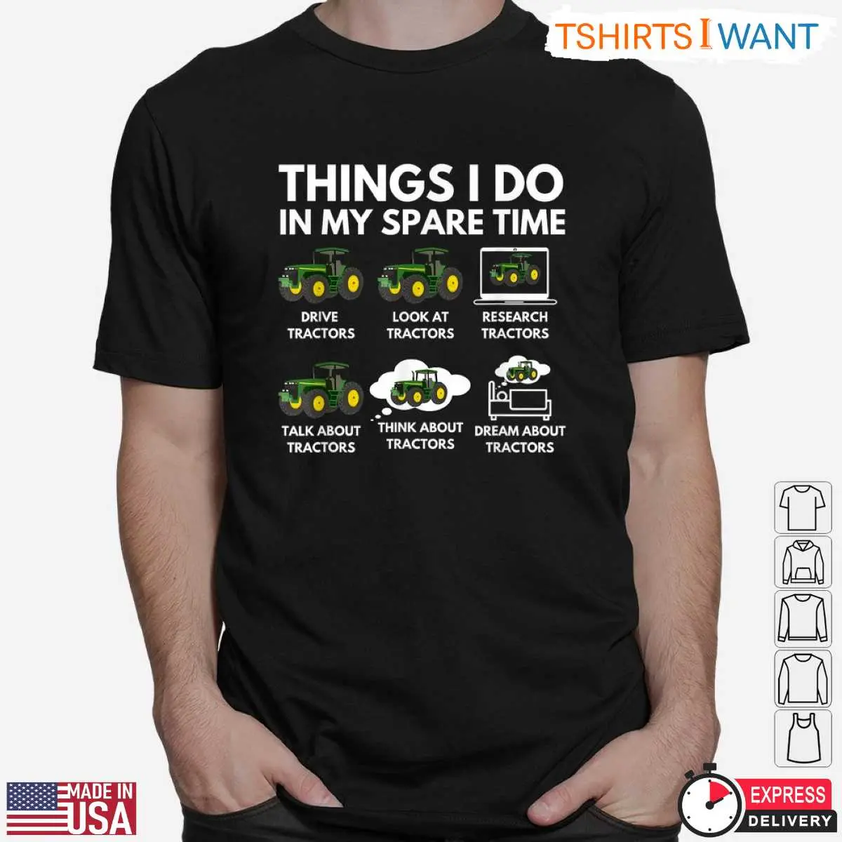 Spare Time Tractor T Shirt Humorous Farming Farmer Tee 2 1.jpg