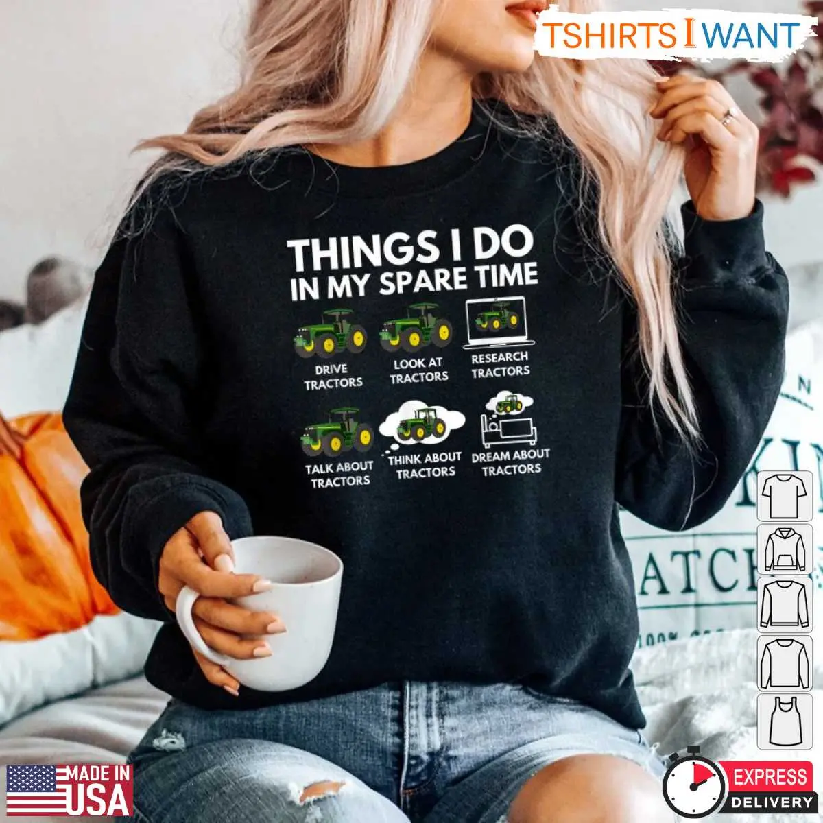 Spare Time Tractor T Shirt Humorous Farming Farmer Tee 5 1.jpg