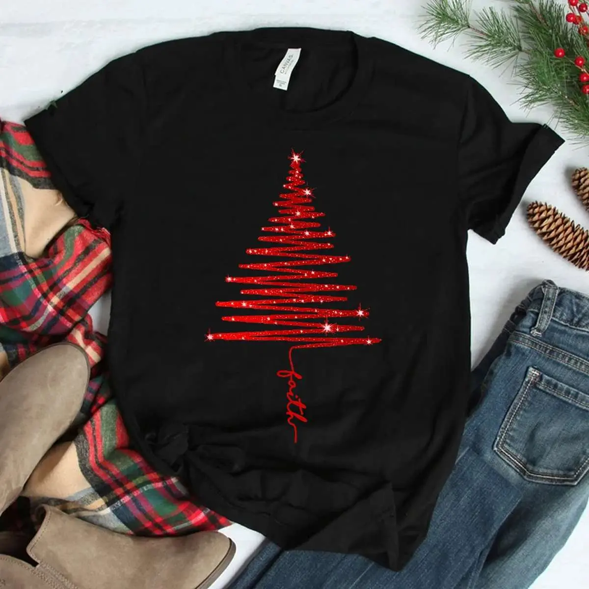 Sparkling Christmas Tree Shirt - Red Faith Holiday Design 3 Sparkling Christmas Tree Faith Holiday Shirt 3 1.jpg