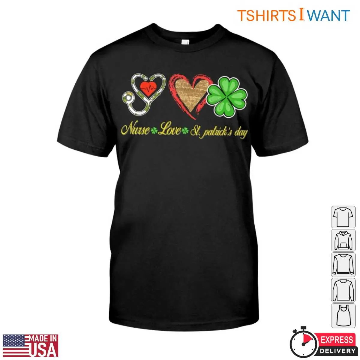 St. Patricks Day Nurse T Shirt Nurse Love Heart Shamrock Design 1 1.jpg
