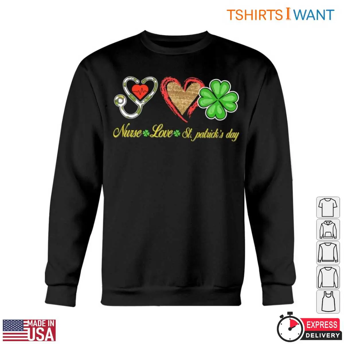 St. Patricks Day Nurse T Shirt Nurse Love Heart Shamrock Design 5 1.jpg