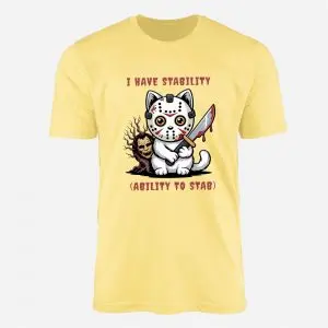 Stabby Cat Horror T-Shirt – Cute Killer Kitty with Jason Mask, Funny Halloween Graphic Tee 7 Stabby Cat Horror T Shirt – Cute Killer Kitty with Jason Mask, Funny Halloween Graphic Tee 2