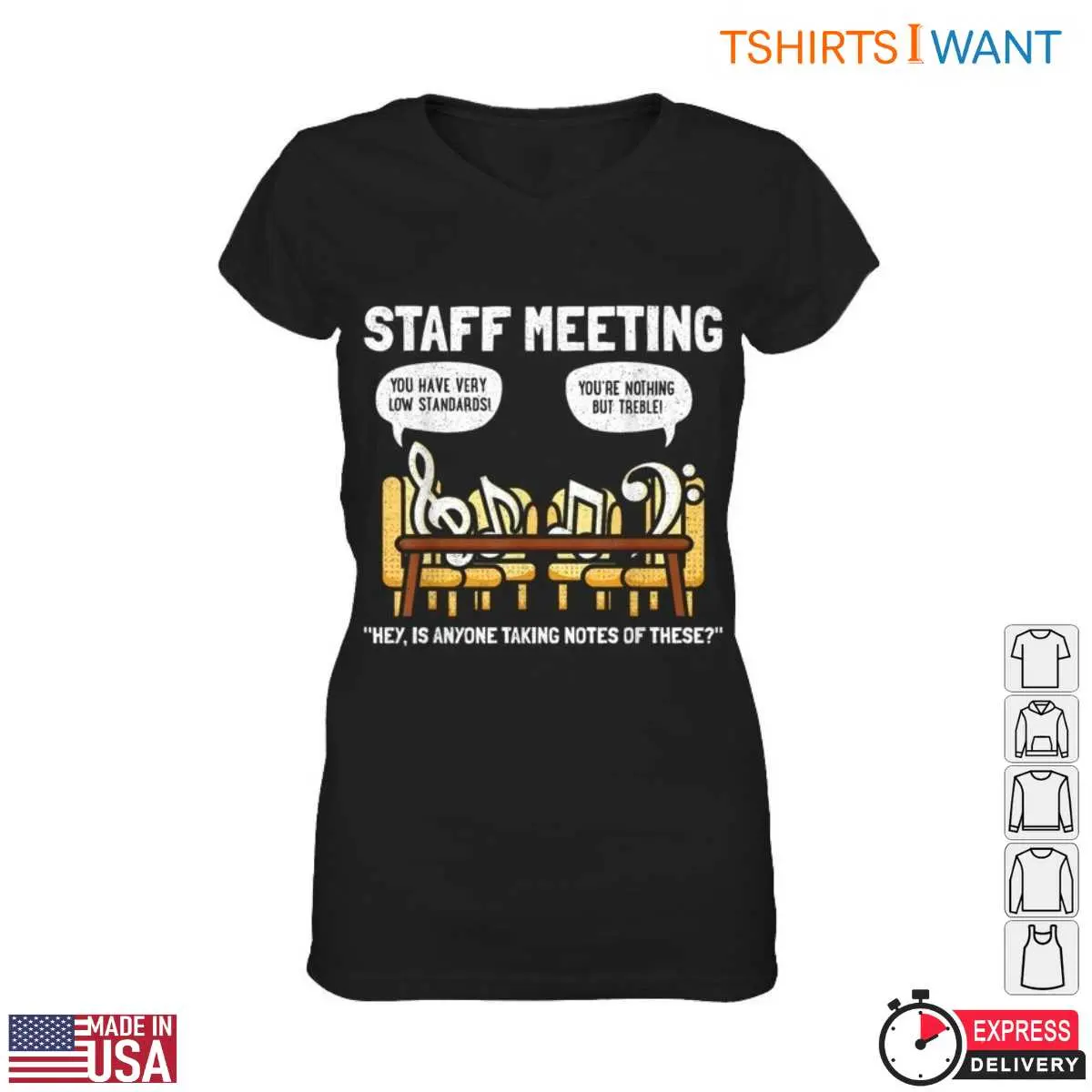 Staff Meeting Humor with Music Notes Funny Teacher T Shirt 2 1.jpg