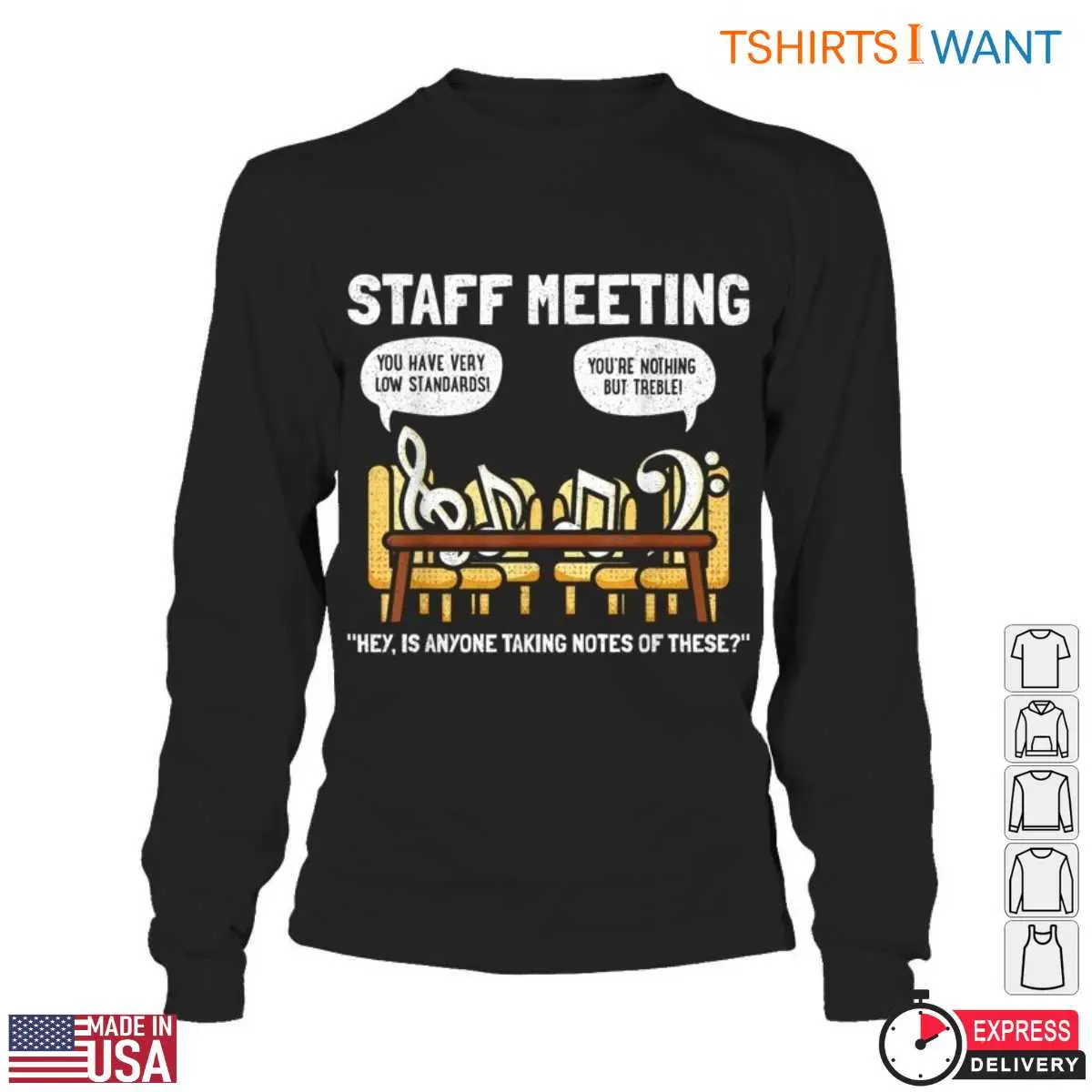 Staff Meeting Humor with Music Notes Funny Teacher T Shirt 5 1.jpg