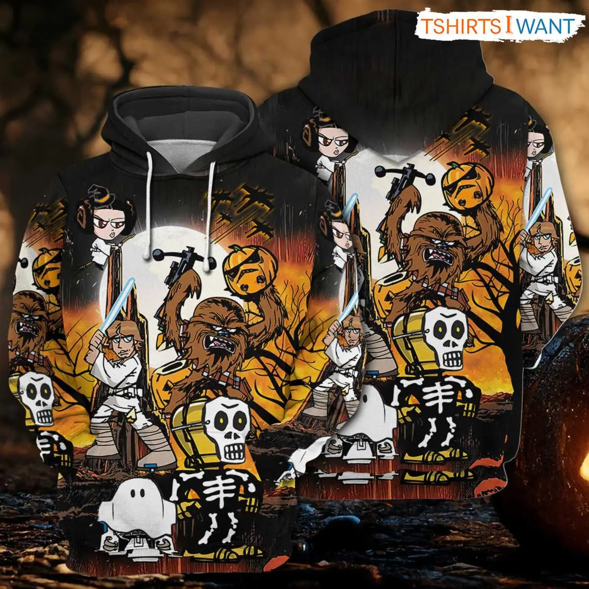 Star Wars Halloween Hoodie: Rebellious Night Out in Spooky Galaxy 7 Star Wars Halloween Hoodie Back View