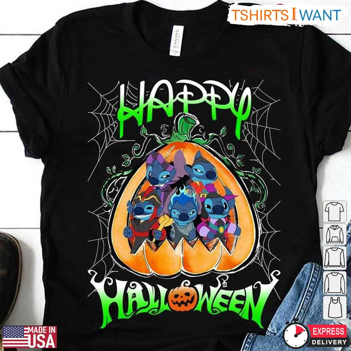 Stitch Happy Halloween T Shirt Cute Disney Stitch and Friends in Pumpkin Graphic Tee 1 1 1.jpg