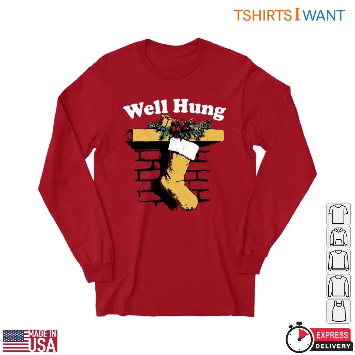 Stockings Christmas T-shirt – 'Well Hung' Fireplace Humorous Holiday 2 Stockings Christmas T Shirt Fireplace Holiday Humor 2 1.jpg
