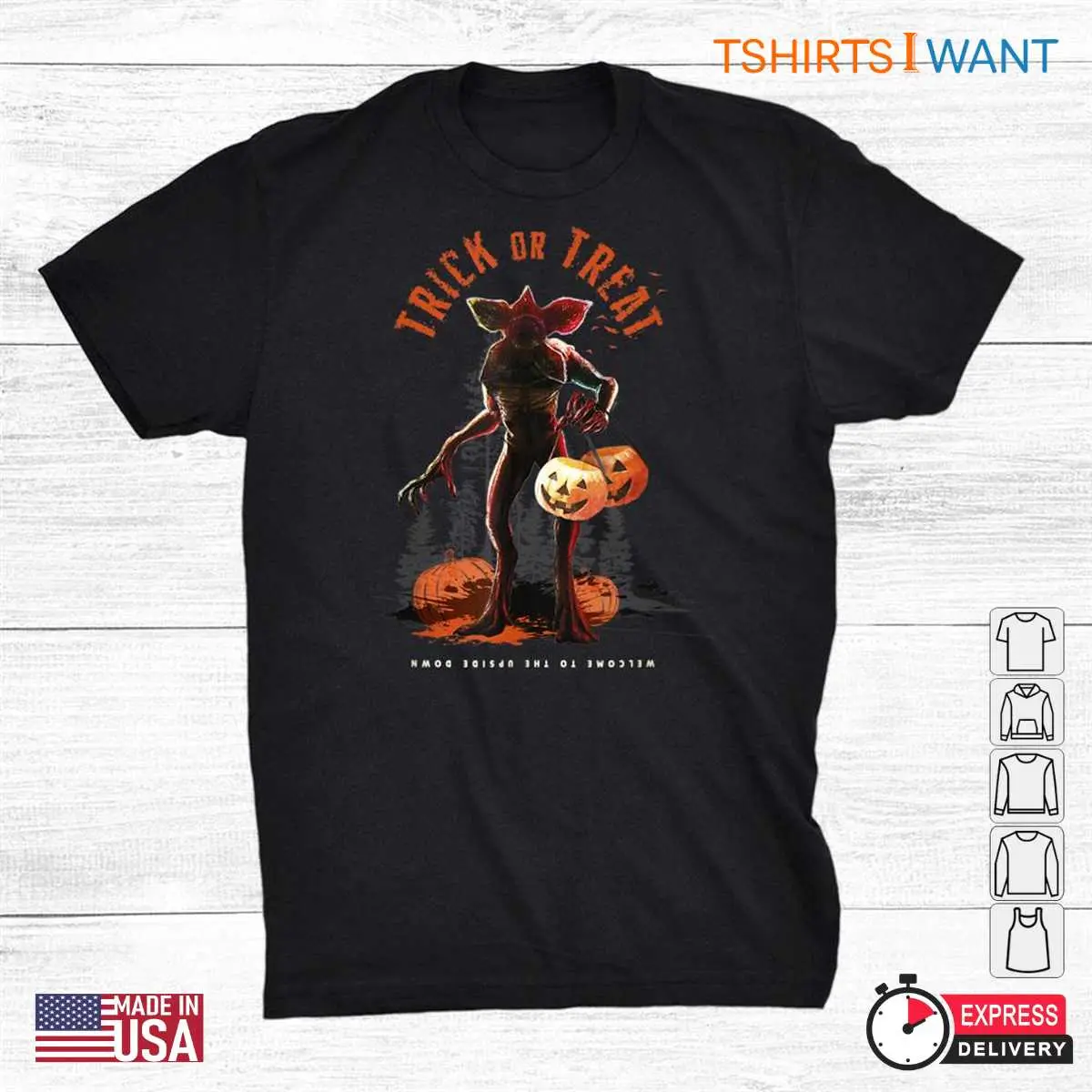 Stranger Things Halloween Shirts: Demogorgon Trick Or Treat Fright Halloween Costume 1 Stranger Things Halloween Shirts Demogorgon Fright Tee 1 1.jpg