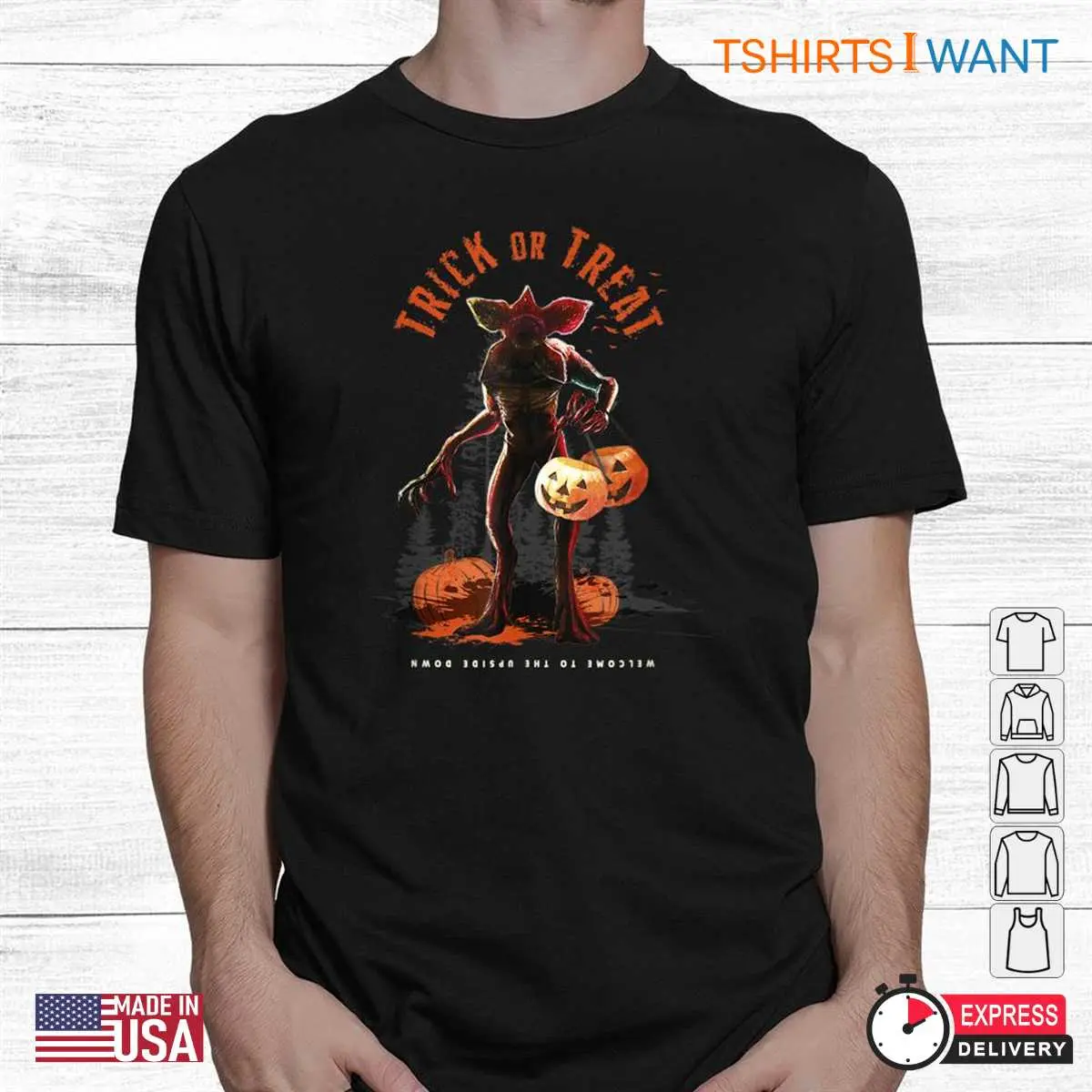 Stranger Things Halloween Shirts: Demogorgon Trick Or Treat Fright Halloween Costume 2 Stranger Things Halloween Shirts Demogorgon Fright Tee 2 1.jpg