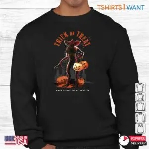 Stranger Things Halloween Shirts: Demogorgon Trick Or Treat Fright Halloween Costume 6 Stranger Things Halloween Shirts Demogorgon Fright Tee 3 1.jpg