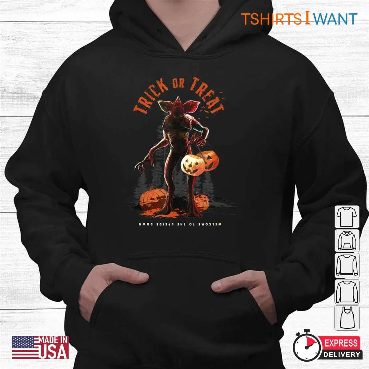 Stranger Things Halloween Shirts: Demogorgon Trick Or Treat Fright Halloween Costume 4 Stranger Things Halloween Shirts Demogorgon Fright Tee 4 1.jpg