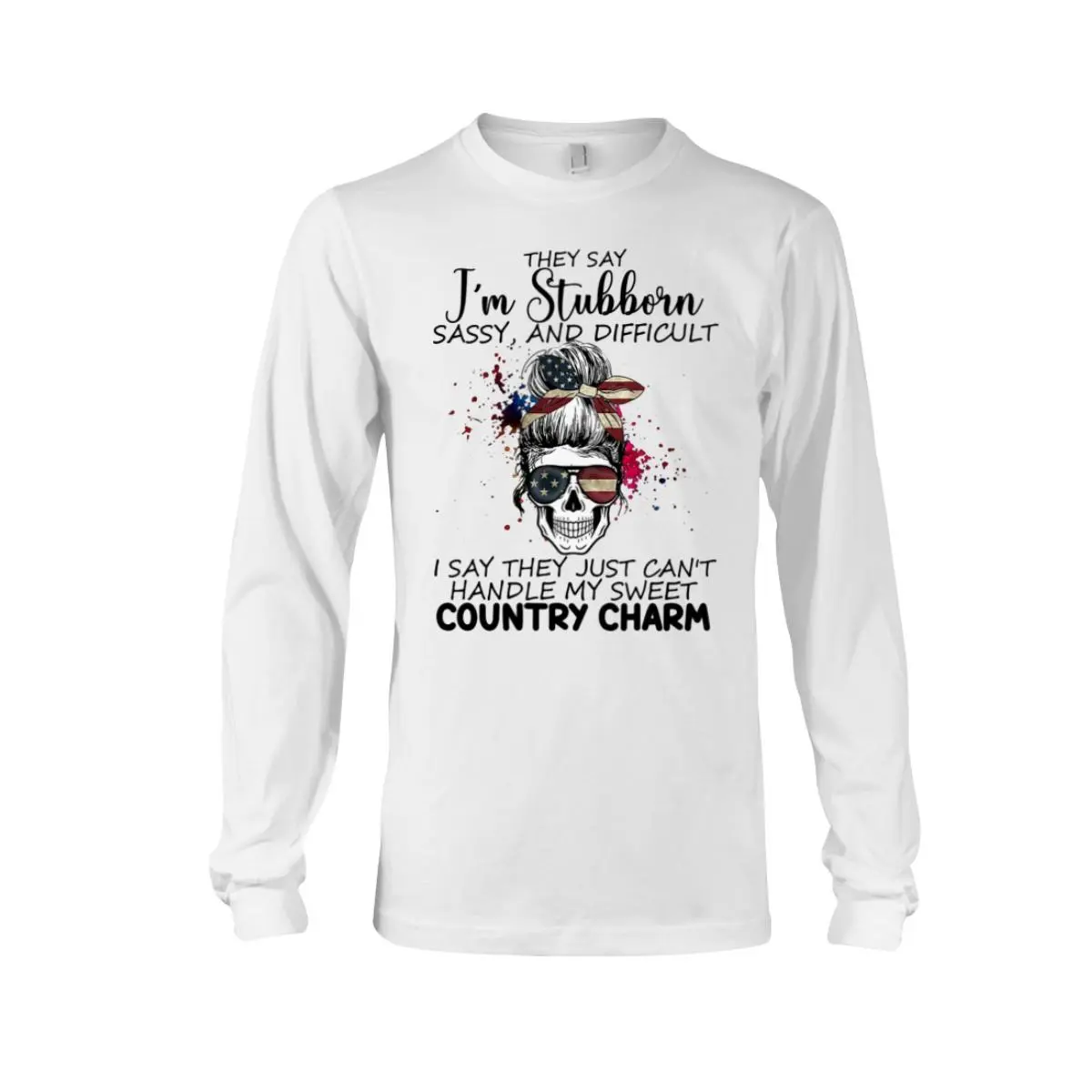 American Skull Tee – funny halloween Long sleeve for women