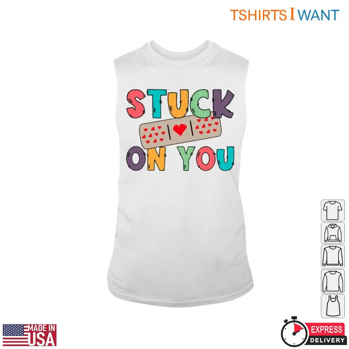 Stuck on You T-Shirt - Fun Band-Aid and Heart Design 13 Stuck on You T-Shirt Detail