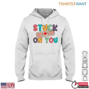 Stuck on You T-Shirt - Fun Band-Aid and Heart Design 9 Stuck On You Band Aid Heart Tee 4 1.jpg