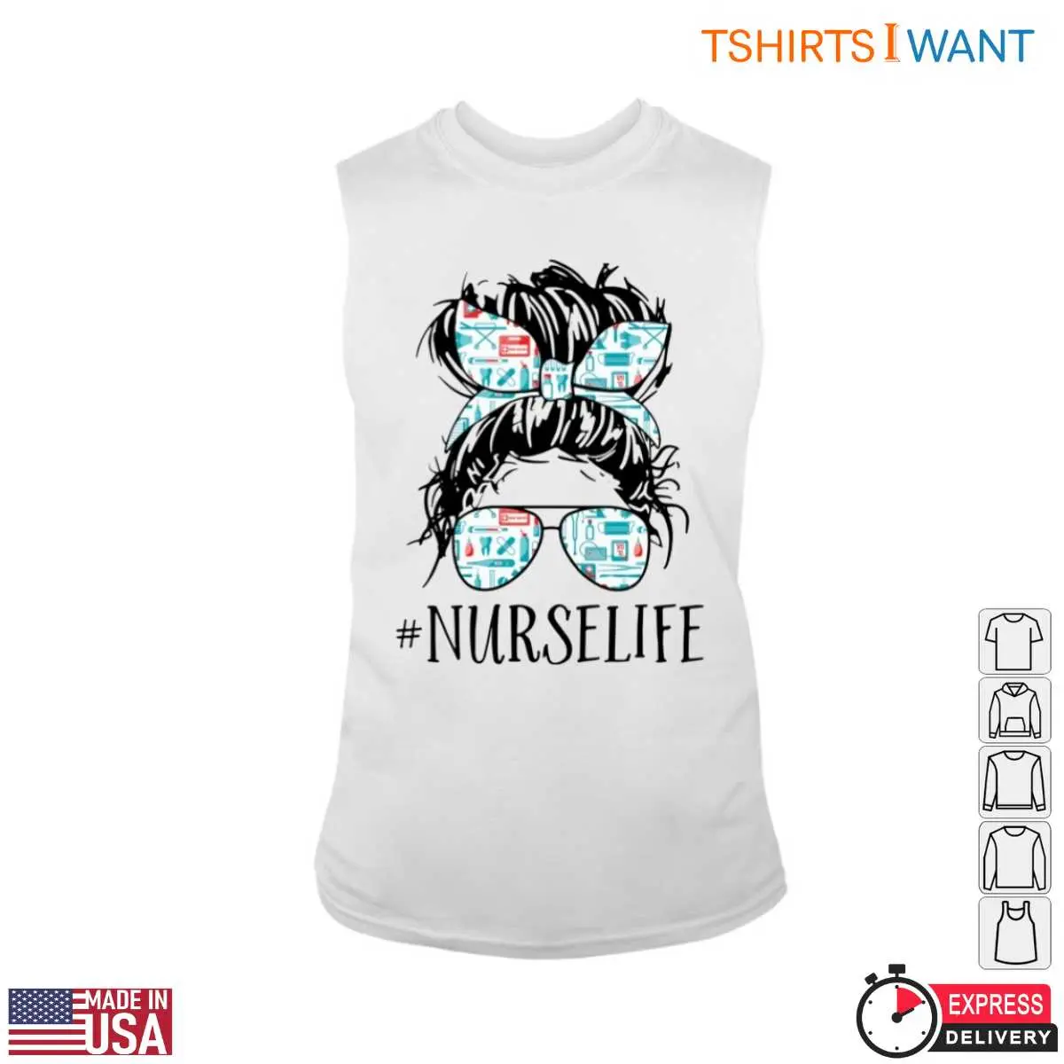 Stylish Nurse T Shirt Headband Sunglasses Design 3 1.jpg
