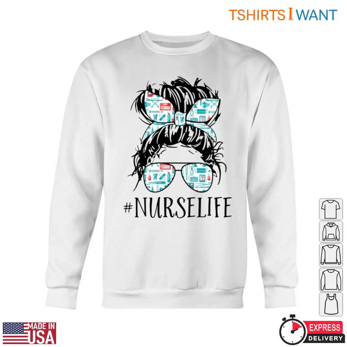 Stylish Nurse T Shirt Headband Sunglasses Design 5 1.jpg