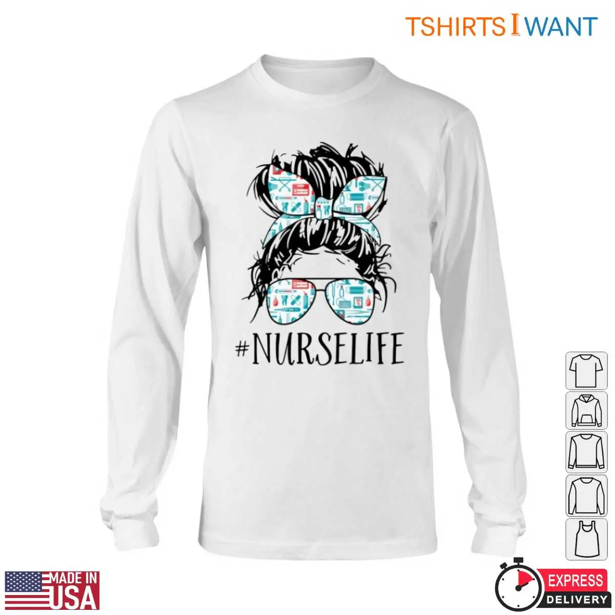 Stylish Nurse T Shirt Headband Sunglasses Design 6 1.jpg