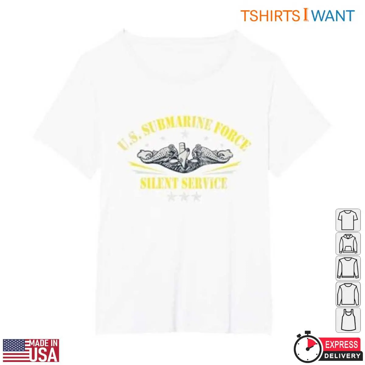 Submarine Force T-Shirt - U.S Silent Service Patriotic Navy Graphic Tee 13 Submarine Force T-Shirt Detail View