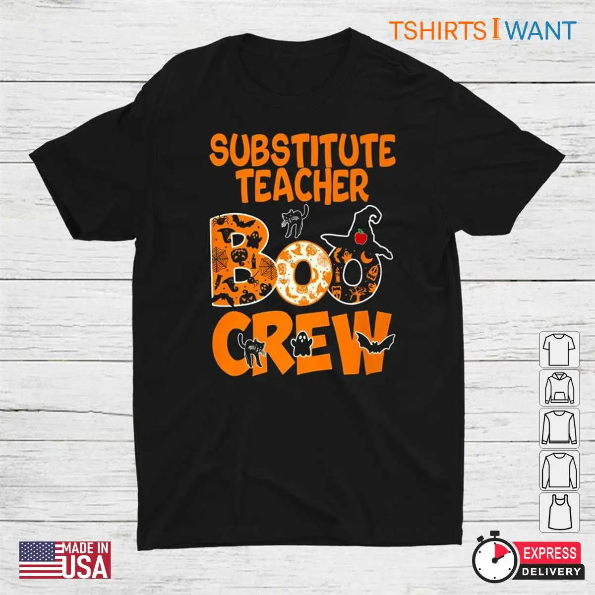 Teacher Halloween Shirt: Substitute Teacher With Cutest Pumpkins Halloween Tee 8 Teacher Halloween Shirt Design